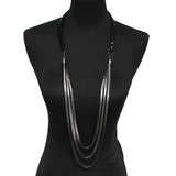 Manilai Multi Layers Leather Snake Chains Necklaces Women Thick Chain