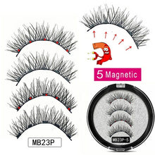 Load image into Gallery viewer, MB Magnetic Eyelashes with 5 Magnets Handmade Reusable 3D Mink False