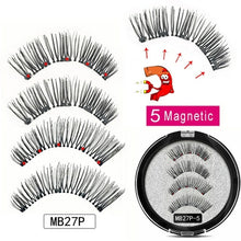 Load image into Gallery viewer, MB Magnetic Eyelashes with 5 Magnets Handmade Reusable 3D Mink False