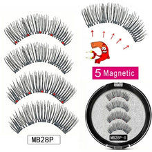 Load image into Gallery viewer, MB Magnetic Eyelashes with 5 Magnets Handmade Reusable 3D Mink False