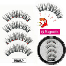 Load image into Gallery viewer, MB Magnetic Eyelashes with 5 Magnets Handmade Reusable 3D Mink False
