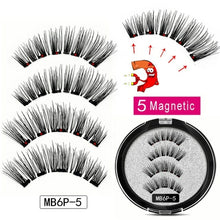 Load image into Gallery viewer, MB Magnetic Eyelashes with 5 Magnets Handmade Reusable 3D Mink False
