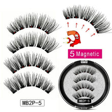 Load image into Gallery viewer, MB Magnetic Eyelashes with 5 Magnets Handmade Reusable 3D Mink False