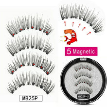 Load image into Gallery viewer, MB Magnetic Eyelashes with 5 Magnets Handmade Reusable 3D Mink False