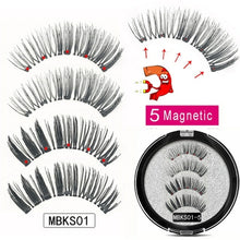 Load image into Gallery viewer, MB Magnetic Eyelashes with 5 Magnets Handmade Reusable 3D Mink False