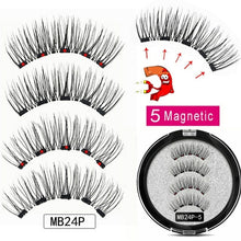 Load image into Gallery viewer, MB Magnetic Eyelashes with 5 Magnets Handmade Reusable 3D Mink False