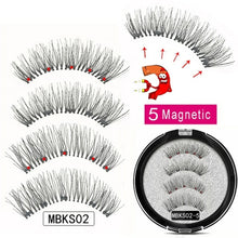 Load image into Gallery viewer, MB Magnetic Eyelashes with 5 Magnets Handmade Reusable 3D Mink False