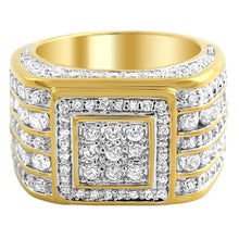 Load image into Gallery viewer, Square Cluster CZ Mens Micro Pave Bling Bling Ring