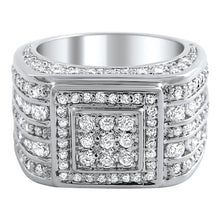 Load image into Gallery viewer, Square Cluster CZ Mens Micro Pave Bling Bling Ring