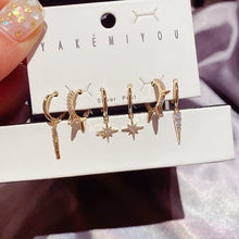 Load image into Gallery viewer, 3 Pairs Micro Paved Cubic Zirconia Star Spike Drop Earrings Pack