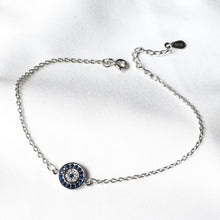 Load image into Gallery viewer, Sterling Silver Evil Eye Ladies Anklet
