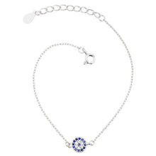 Load image into Gallery viewer, Sterling Silver Evil Eye Ladies Anklet
