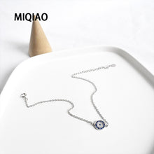 Load image into Gallery viewer, Sterling Silver Evil Eye Ladies Anklet