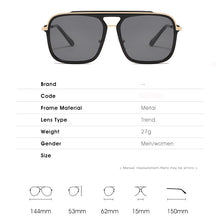 Load image into Gallery viewer, Square Sunglasses Men Brand Designer Retro