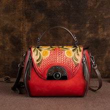 Load image into Gallery viewer, Retro Embossed Cow Leather Handbag