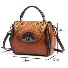 Load image into Gallery viewer, Retro Embossed Cow Leather Handbag