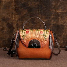 Load image into Gallery viewer, Retro Embossed Cow Leather Handbag