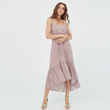 Load image into Gallery viewer, Sweet Polka Dot Spaghetti Strap Dress Woman High Waist Ruffles