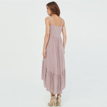 Load image into Gallery viewer, Sweet Polka Dot Spaghetti Strap Dress Woman High Waist Ruffles