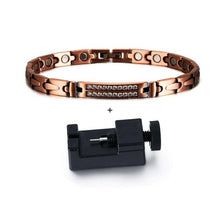 Load image into Gallery viewer, Magnetic Pure Copper Bracelets for Women Cubic Zirconia Chain Link