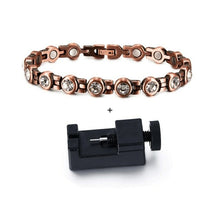 Load image into Gallery viewer, Magnetic Pure Copper Bracelets for Women Cubic Zirconia Chain Link