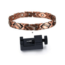 Load image into Gallery viewer, Magnetic Pure Copper Bracelets for Women Cubic Zirconia Chain Link