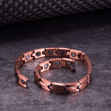 Load image into Gallery viewer, Magnetic Pure Copper Bracelets for Women Cubic Zirconia Chain Link