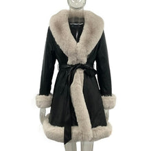 Load image into Gallery viewer, PU Leather Jackets Women Fashion Tie Belt Waist Coats Women