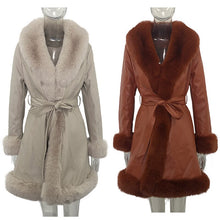 Load image into Gallery viewer, PU Leather Jackets Women Fashion Tie Belt Waist Coats Women