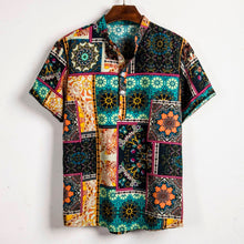 Load image into Gallery viewer, Man Clothes Summer Shirts Mens Ethnic Short Sleeve Casual Cotton