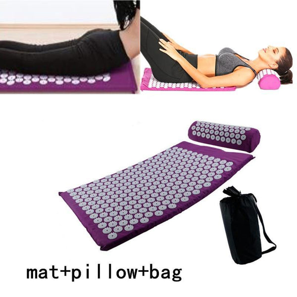 Massager Cushion acupressure Massage Yoga Mat Sets Relieve Stress Back - Sophornlilly