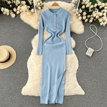 Load image into Gallery viewer, Maxi Dress Knitted Split Robe