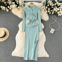 Load image into Gallery viewer, Maxi Dress Knitted Split Robe