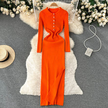 Load image into Gallery viewer, Maxi Dress Knitted Split Robe