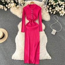 Load image into Gallery viewer, Maxi Dress Knitted Split Robe