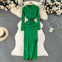 Load image into Gallery viewer, Maxi Dress Knitted Split Robe