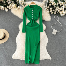 Load image into Gallery viewer, Maxi Dress Knitted Split Robe