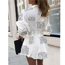 Load image into Gallery viewer, Summer Autumn Women Long Sleeve Mini Shirt Dress Button V - Sophornlilly