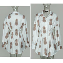 Load image into Gallery viewer, Summer Autumn Women Long Sleeve Mini Shirt Dress Button V - Sophornlilly