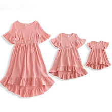 Load image into Gallery viewer, Solid Color Mother Daughter Matching Dresses Family Look Mommy