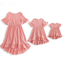 Load image into Gallery viewer, Solid Color Mother Daughter Matching Dresses Family Look Mommy