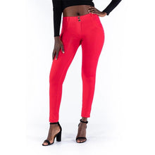 Load image into Gallery viewer, Melody Red Skinny Jeggings Cotton Female Workout Jegging Mid Waist - Sophornlilly
