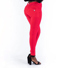 Load image into Gallery viewer, Melody Red Skinny Jeggings Cotton Female Workout Jegging Mid Waist - Sophornlilly