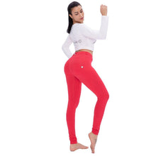 Load image into Gallery viewer, Melody Red Skinny Jeggings Cotton Female Workout Jegging Mid Waist - Sophornlilly