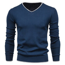 Load image into Gallery viewer, Sweater V neck Pullovers Fashion 100% Cotton Solid
