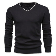 Load image into Gallery viewer, Sweater V neck Pullovers Fashion 100% Cotton Solid