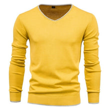 Load image into Gallery viewer, Sweater V neck Pullovers Fashion 100% Cotton Solid