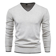 Load image into Gallery viewer, Sweater V neck Pullovers Fashion 100% Cotton Solid