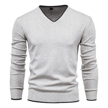 Load image into Gallery viewer, Sweater V neck Pullovers Fashion 100% Cotton Solid