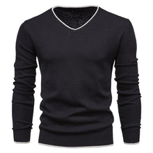 Load image into Gallery viewer, Sweater V neck Pullovers Fashion 100% Cotton Solid